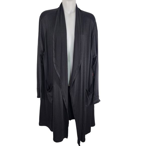 32 Degrees Sweaters - 32 Degrees Heat Womens Long Open Cardigan Sweater L/XL Black Pockets Lightweight